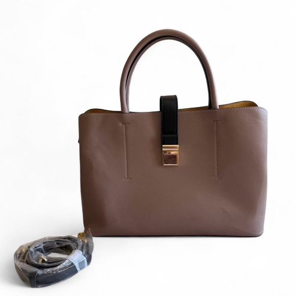 H&M Handbags - H&M Rose Pink Color Faux Leather Tote Bag